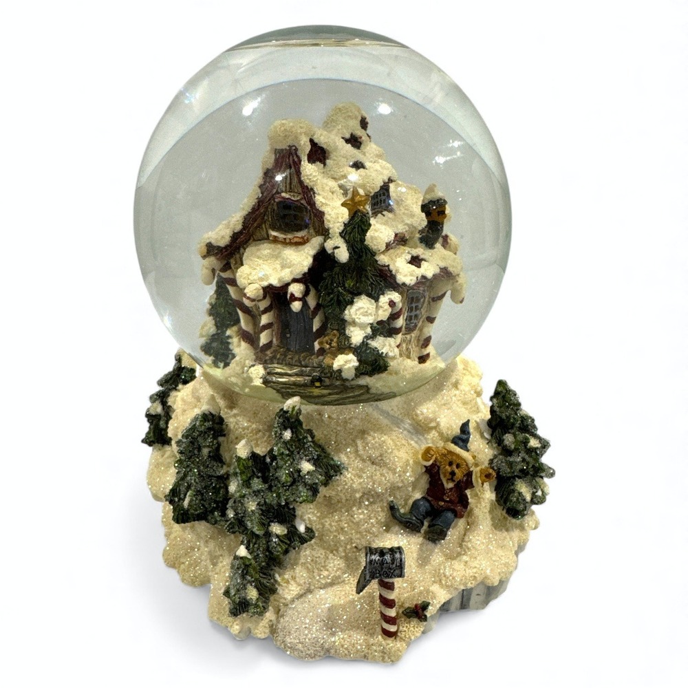 Boyds Bearly-Built Villages Kringles Shanty‎ Winter 2000's Snow Globe Music Box - Picture 7 of 11